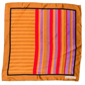 Givenchy Silk Striped Pattern Scarf